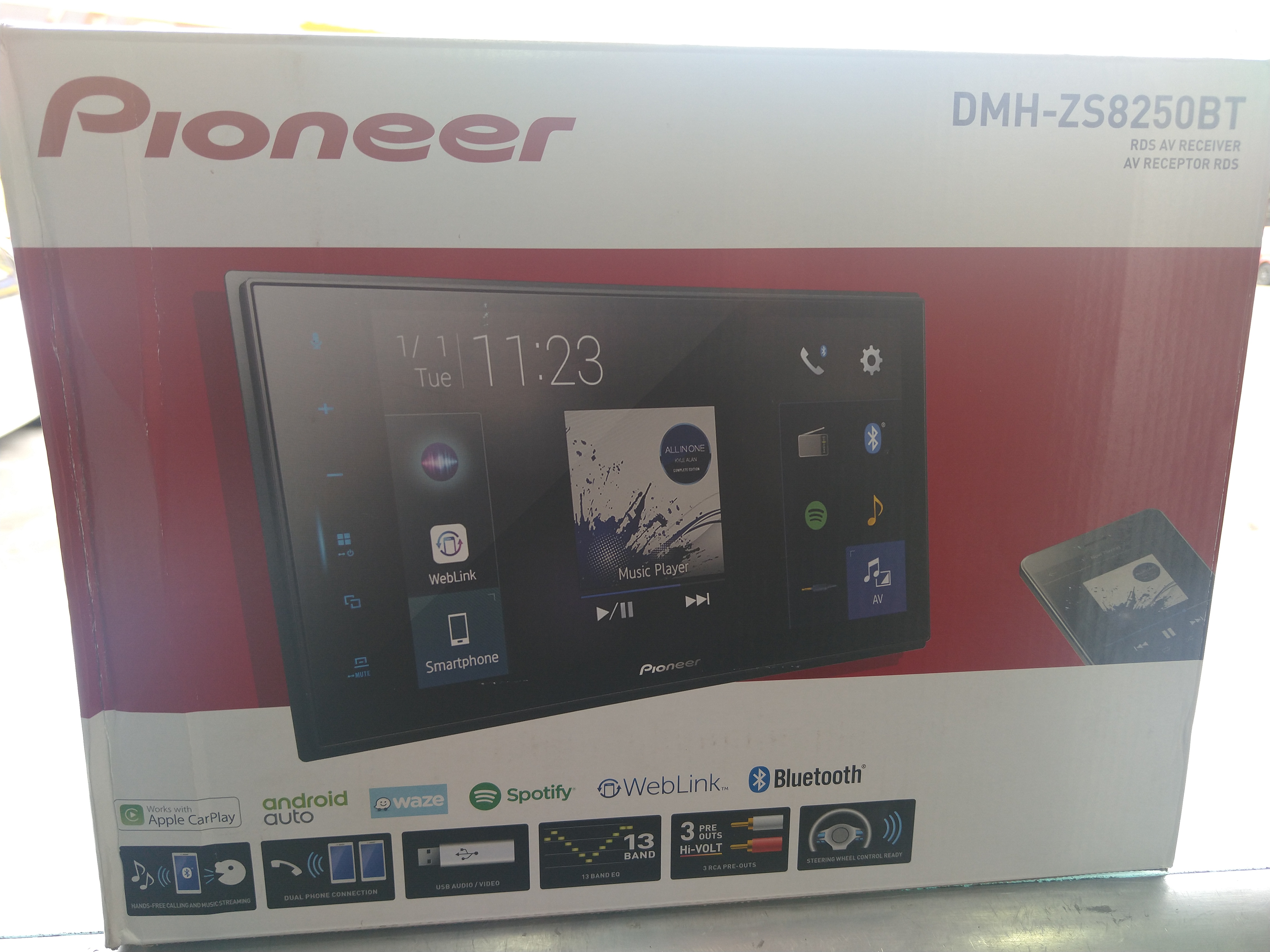 Radio Pioneer bluetooth android auto, apple car play, gps, web link, spotify, mirror link, dvd 