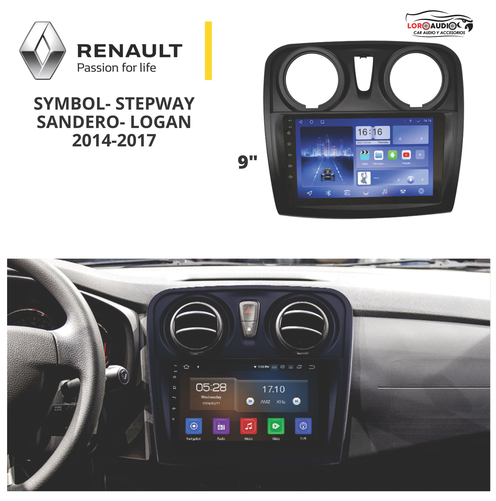 Radio Renault Symbol Logan Sandero 2014-2017 Bogota