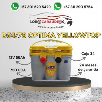 Batería Optima Amarilla D34/78 AGM Espiral Batería Optima Amarilla D34/78 AGM Espiral